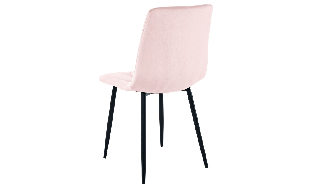 Stuhl LIBRA Samt Hellrosa/Schwarze Beine (10040891)