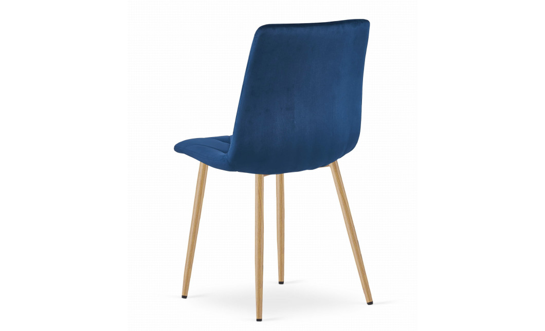 Stuhl LIBRA Samt Dunkelblau/Holzfarbe Beine (10039251)