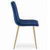 Stuhl LIBRA Samt Dunkelblau/Holzfarbe Beine (10039251)