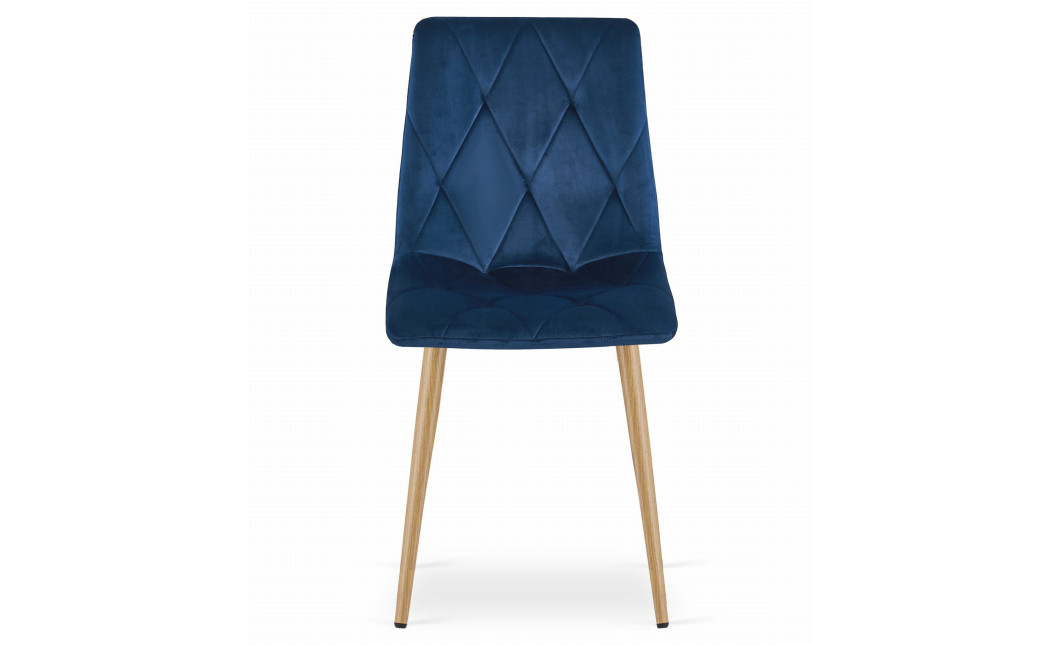 Stuhl LIBRA Samt Dunkelblau/Holzfarbe Beine (10039251)