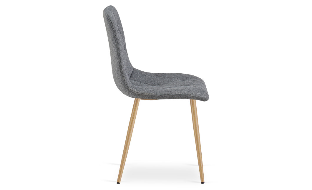 Stuhl LIBRA Stoff Dunkelgrau/Holzfarbe Beine (10040821)
