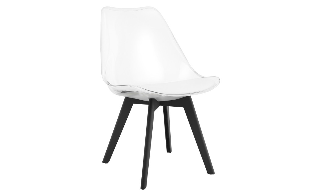 Stuhl MARK – transparent / schwarze Beine