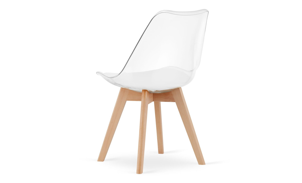 Stuhl MARK – transparent / naturfarbene Beine
