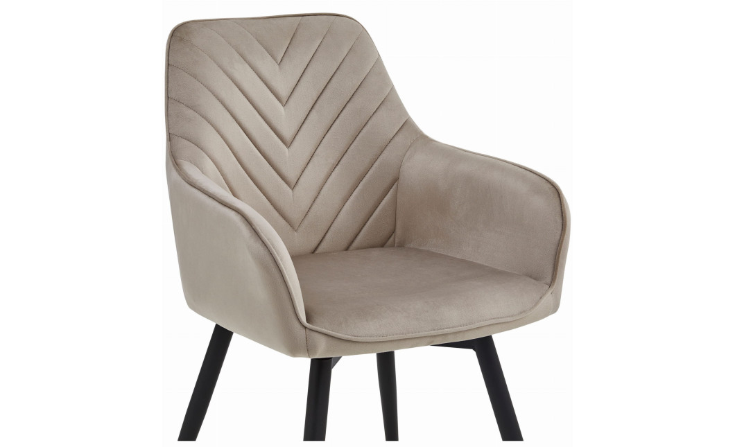 Stuhl NANA360 Samt Dunkelbeige/Schwarz (10039661)