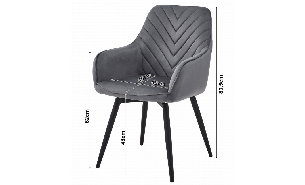 Stuhl NANA360 Samt Dunkelbeige/Schwarz (10039661)