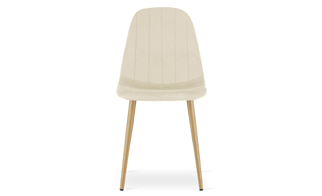Stuhl PADVA Samt Hellbeige/Eiche (10043221)
