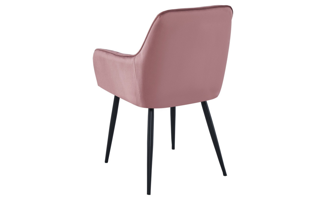 Stuhl SOLDEN – rosa Samt / schwarze Beine