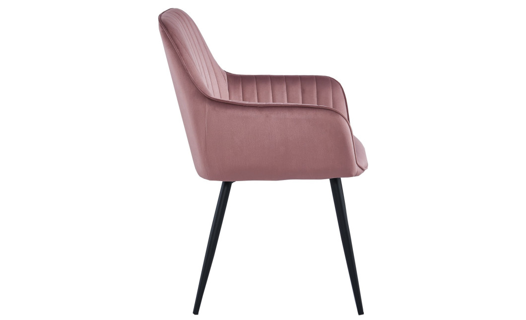 Stuhl SOLDEN – rosa Samt / schwarze Beine