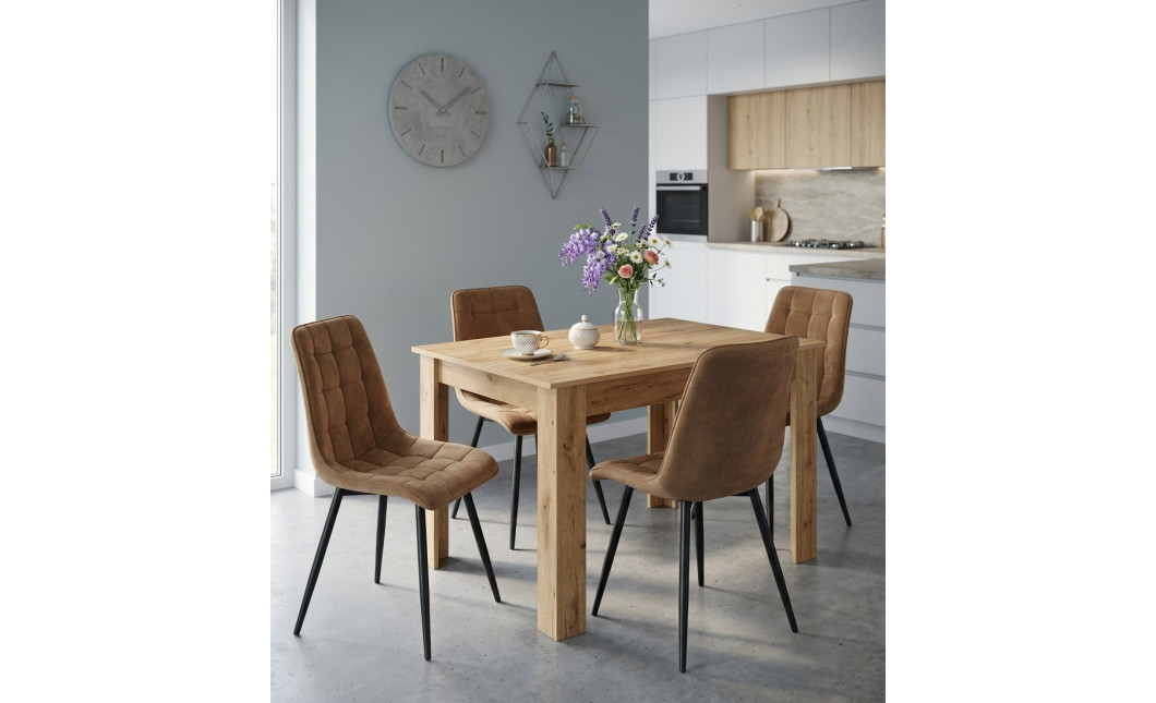 Stuhl SPLIT – brauner Samt / schwarze Beine