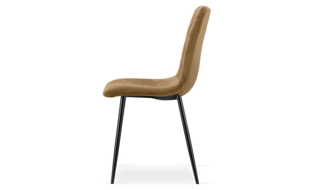 Stuhl TURIN Samt Braun/Schwarze Beine (10040861)