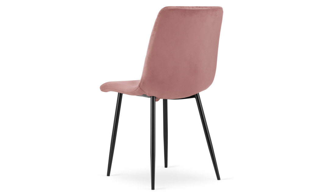 Stuhl TURIN Samt Rosa/Schwarze Beine (10040451)