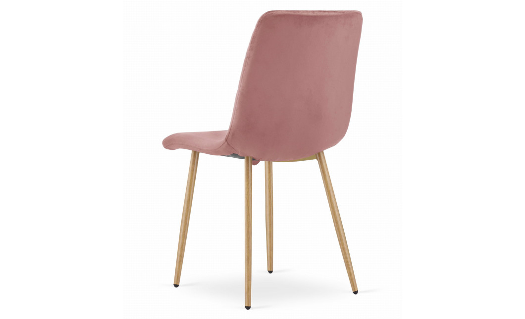 Stuhl TURIN Samt Rosa/Holzfarbe (10037861)