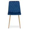 Stuhl TURIN Samt Dunkelblau/Holzfarbe (10040321)
