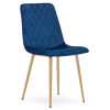 Stuhl TURIN Samt Dunkelblau/Holzfarbe (10040321)