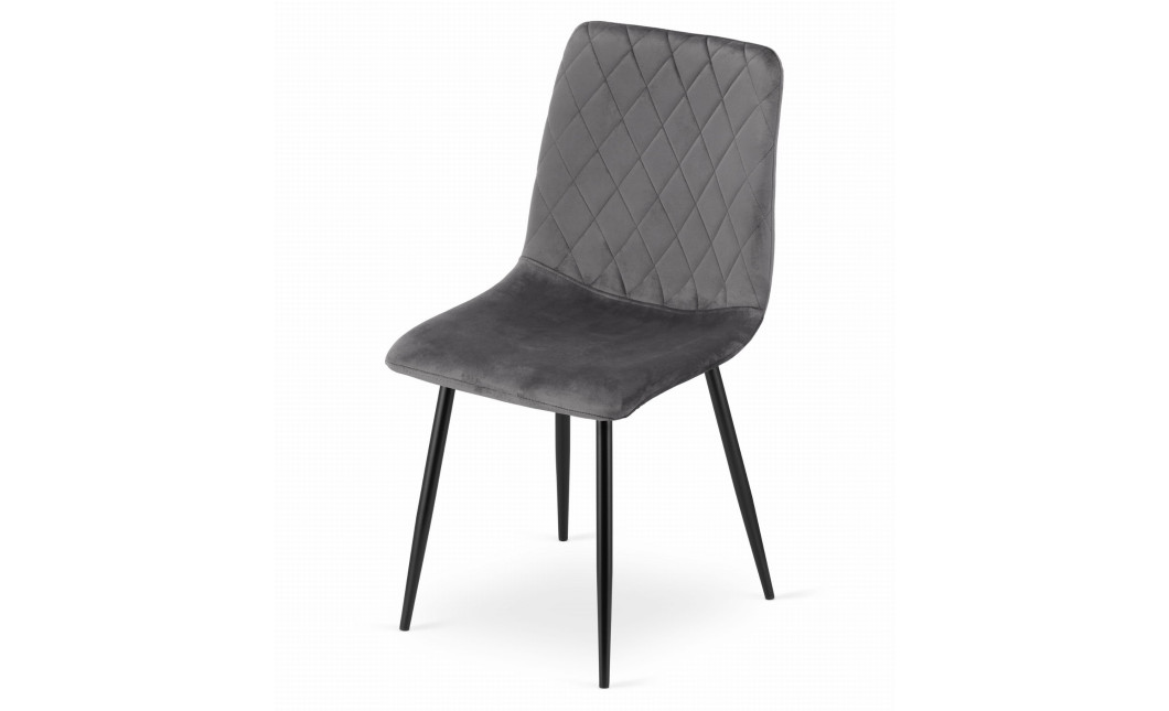 Stuhl TURIN Samt Dunkelgrau/Schwarze Beine (10035021)
