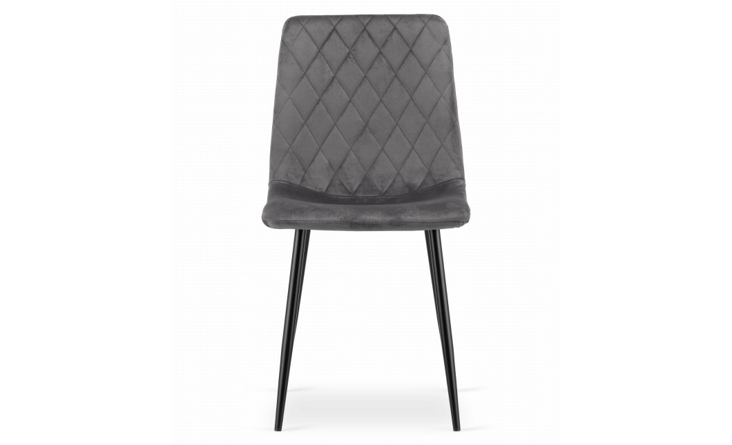 Stuhl TURIN Samt Dunkelgrau/Schwarze Beine (10035021)