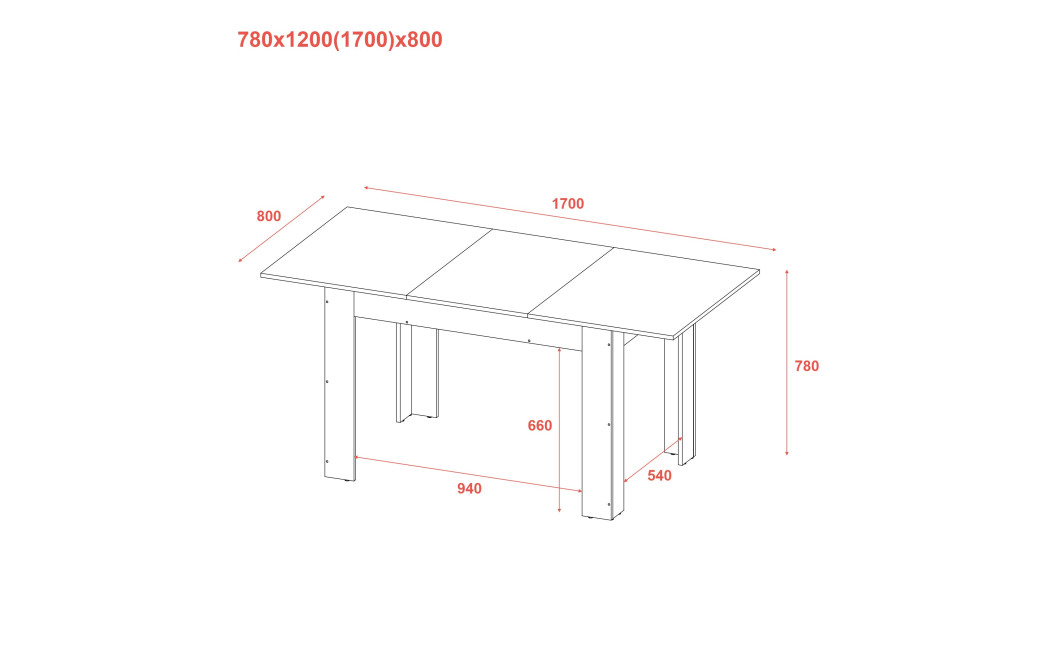 Esstisch Doros Flint Sonoma Eiche 120/170x80x78 (41510129)