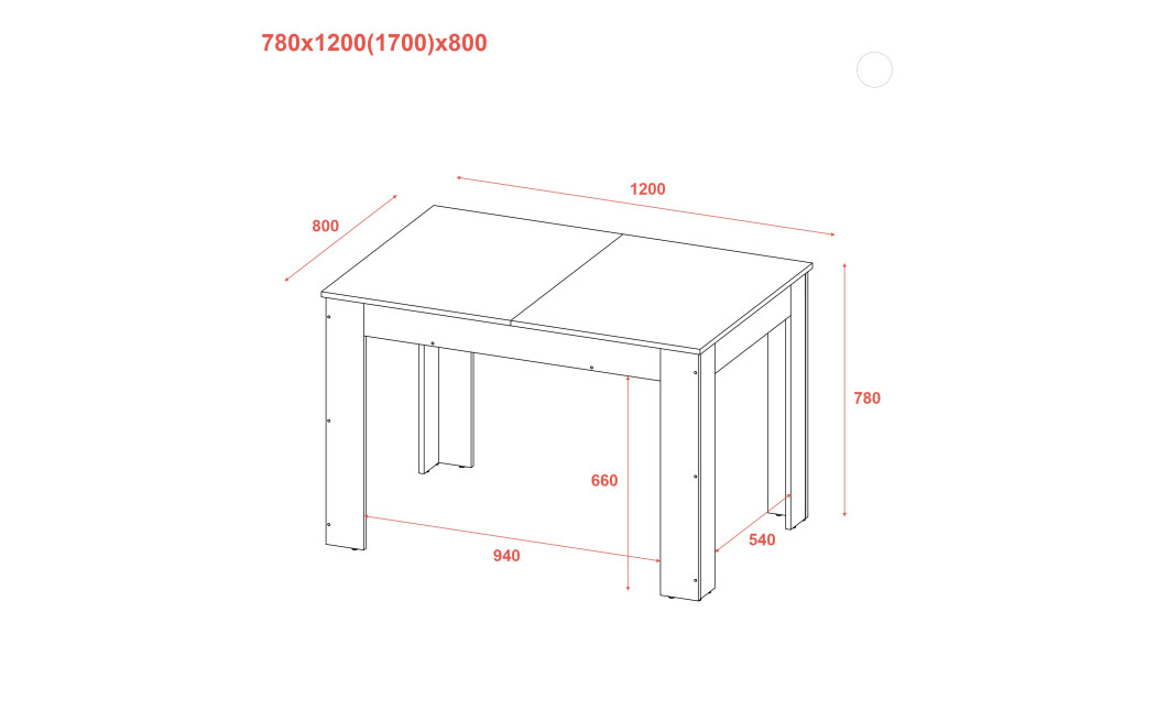 Esstisch Doros Flint Sonoma Eiche 120/170x80x78 (41510129)