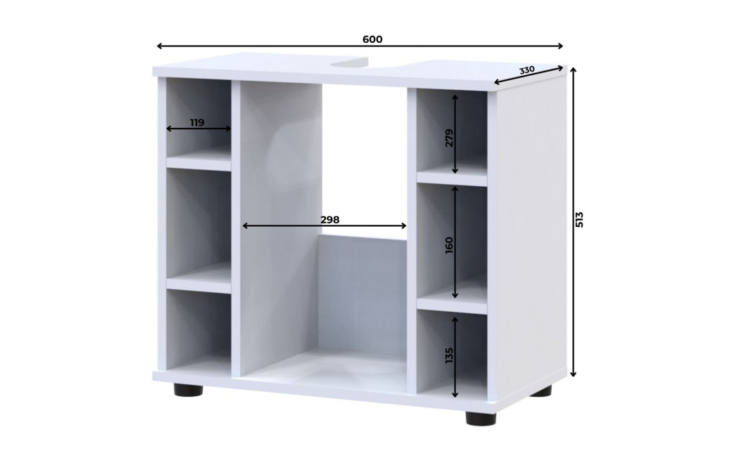 Unterschrank Doros Mira Weiß 54x33x60 (41510127)
