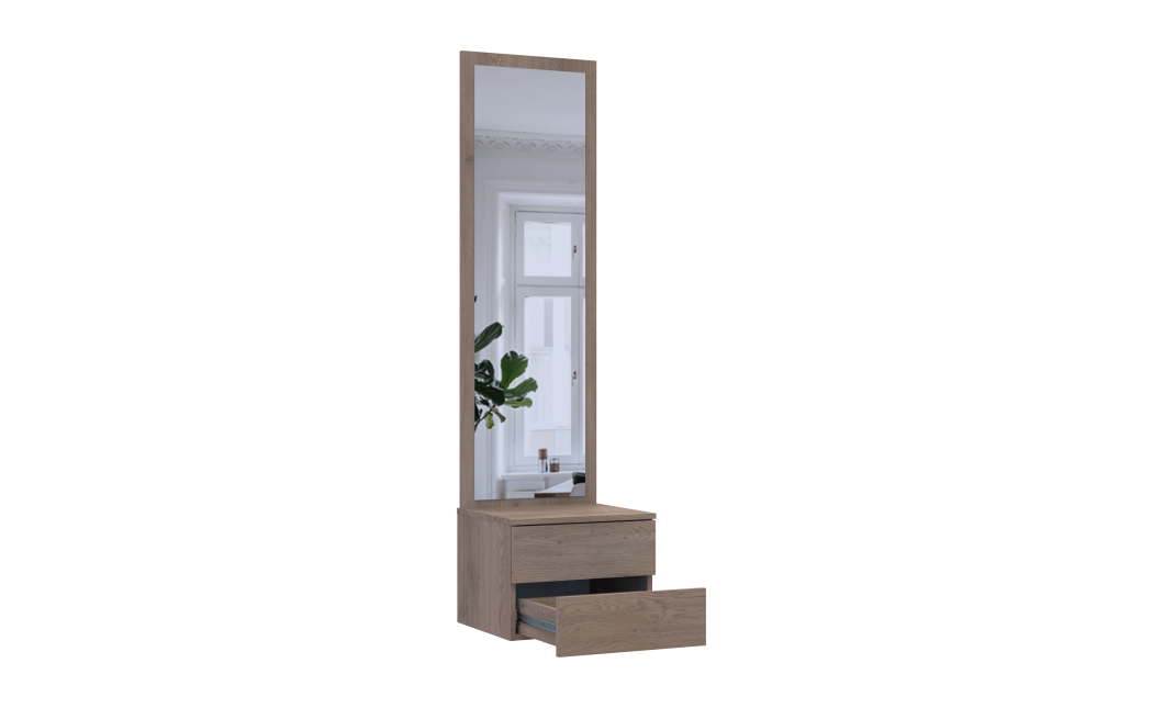 Flurschrank Doros Sola Cannolo / Kaschmir mit Spiegel 45x40x168,6 (44900371)