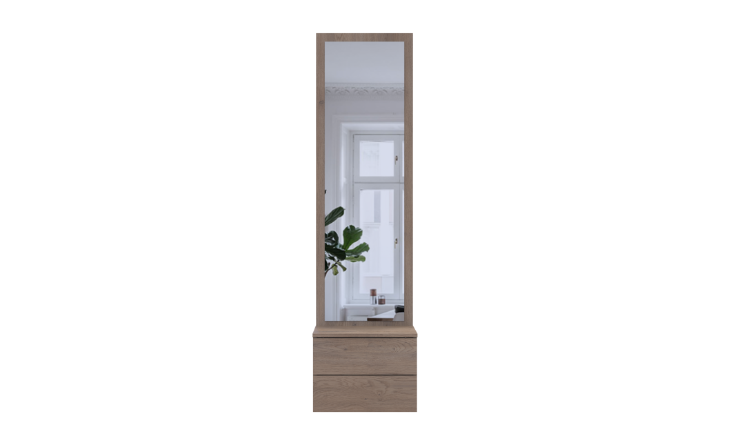 Flurschrank Doros Sola Cannolo / Kaschmir mit Spiegel 45x40x168,6 (44900371)