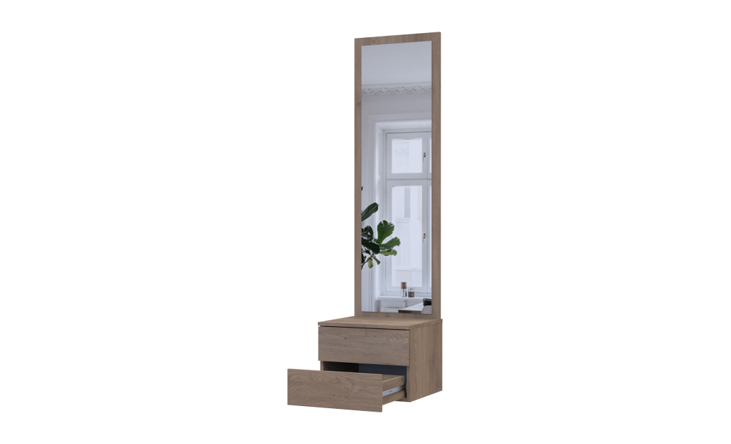 Flurschrank Doros Sola Cannolo / Kaschmir mit Spiegel 45x40x168,6 (44900371)
