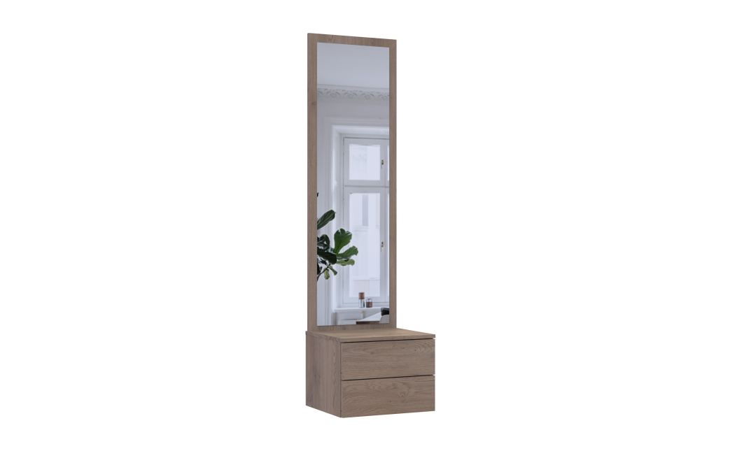 Flurschrank Doros Sola Cannolo / Kaschmir mit Spiegel 45x40x168,6 (44900371)