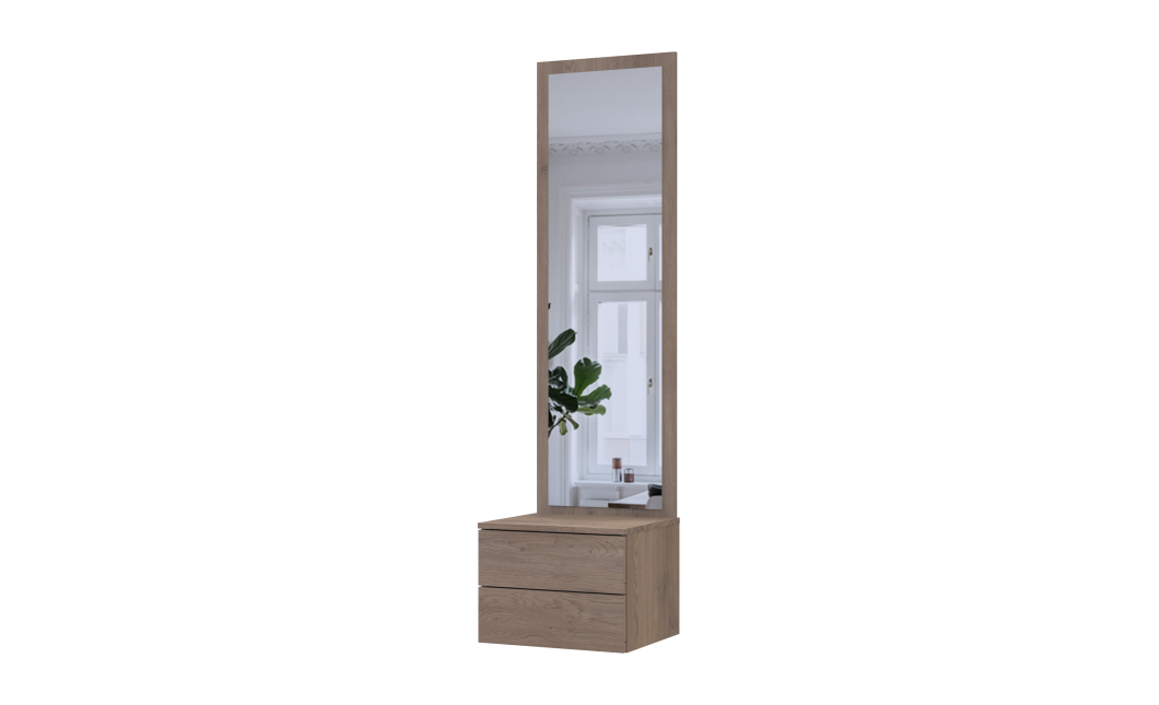 Flurschrank Doros Sola Cannolo / Kaschmir mit Spiegel 45x40x168,6 (44900371)