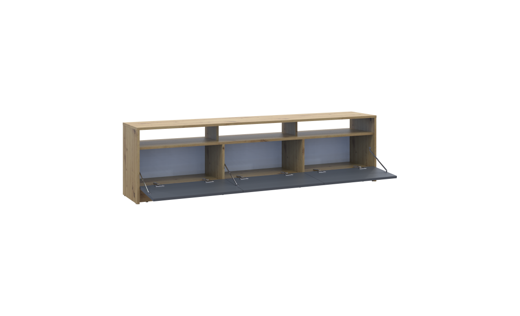 TV-Board Doros U3 Artisan Eiche / Graphitgrau 180x33x43 (41516202)