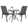 Gartenmöbel-Set ISLAND + SOFIA: runder Tisch 60 cm und 2 Stühle, dunkelgrau (10070023)