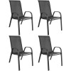 Gartenmöbel-Set ISLAND + SOFIA: runder Tisch 60 cm und 4 Stühle, dunkelgrau (10070026)