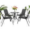 Gartenmöbel-Set ISLAND + SOFIA: runder Tisch 60 cm und 4 Stühle, dunkelgrau (10070026)
