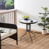 Gartenmöbel-Set ISLAND + SOFIA: runder Tisch 60 cm und 4 Stühle, dunkelgrau (10070026)