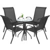Gartenmöbel-Set ISLAND + SOFIA: runder Tisch 60 cm und 4 Stühle, dunkelgrau (10070026)
