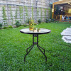 Gartenmöbel-Set ISLAND + SOFIA: runder Tisch 60 cm und 4 Stühle, dunkelgrau (10070026)