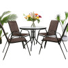 Gartenmöbel-Set ISLAND + SOFIA: runder Tisch 90 cm und 4 Stühle, braun (10070010)