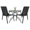 Gartenmöbel-Set ISLAND + SOFIA: quadratischer Tisch 60 cm und 2 Stühle, schwarz (10070021)