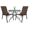 Gartenmöbel-Set ISLAND + SOFIA: quadratischer Tisch 60 cm und 2 Stühle, braun (10070019)