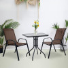 Gartenmöbel-Set ISLAND + SOFIA: quadratischer Tisch 60 cm und 2 Stühle, braun (10070019)