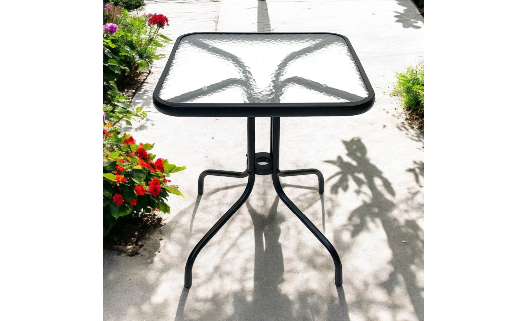 Gartenmöbel-Set ISLAND + SOFIA: quadratischer Tisch 60 cm und 2 Stühle, dunkelgrau (10070020)