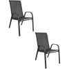 Gartenmöbel-Set ISLAND + SOFIA: quadratischer Tisch 60 cm und 2 Stühle, dunkelgrau (10070020)