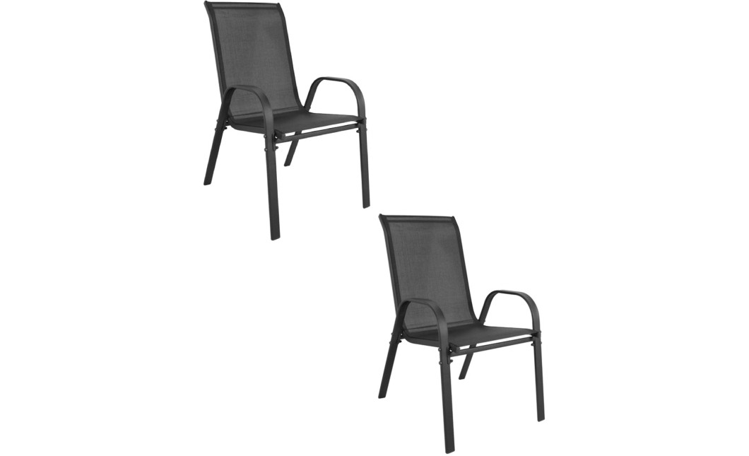 Gartenmöbel-Set ISLAND + SOFIA: quadratischer Tisch 60 cm und 2 Stühle, dunkelgrau (10070020)