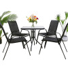 Gartenmöbel-Set ISLAND + SOFIA: quadratischer Tisch 70 cm und 4 Stühle, schwarz (10070018)