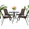 Gartenmöbel-Set ISLAND + SOFIA: quadratischer Tisch 70 cm und 4 Stühle, braun (10070016)